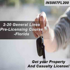  200 hr Prelicensing - 2-20 Property and Casualty, General Lines Agent Pre-Licensing Course (INS007FL200) - 6 months access